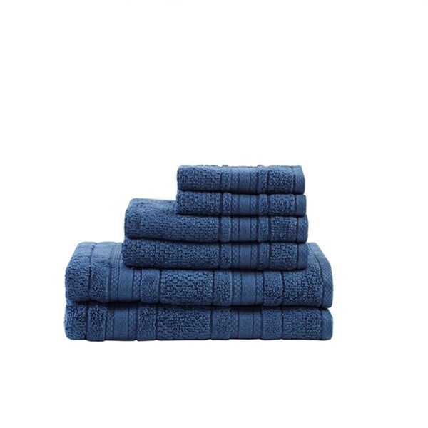 Madison Park Adrien Super Soft Cotton Towel Set - Blue, 6 Piece MPE73-667 - main